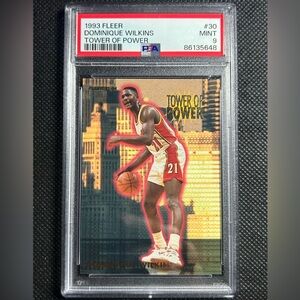 1993 Fleer Tower Of Power Dominique Wilkins Psa 9 Mint Atlanta Hawks